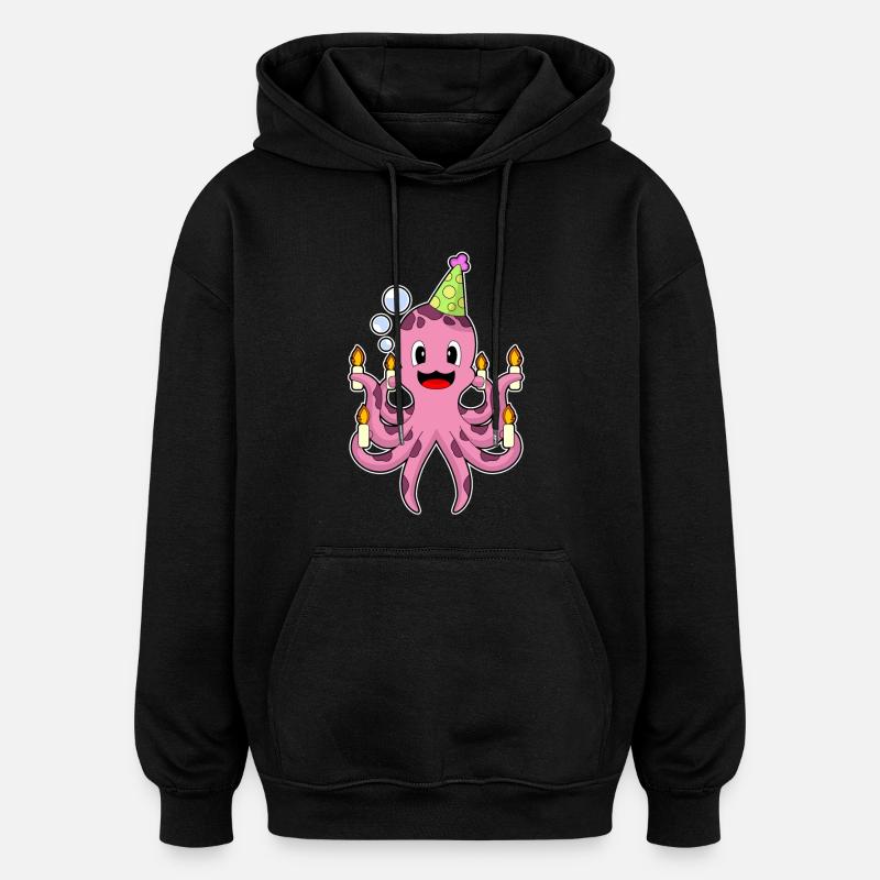 Bougies d’anniversaire Octopus - Sweat à capuche oversize unisexe - noir