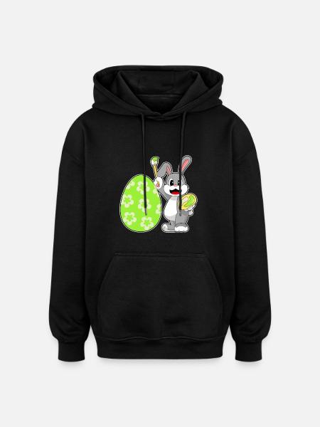 Hase Ostern Malen - Oversized Unisex Hoodie - Schwarz