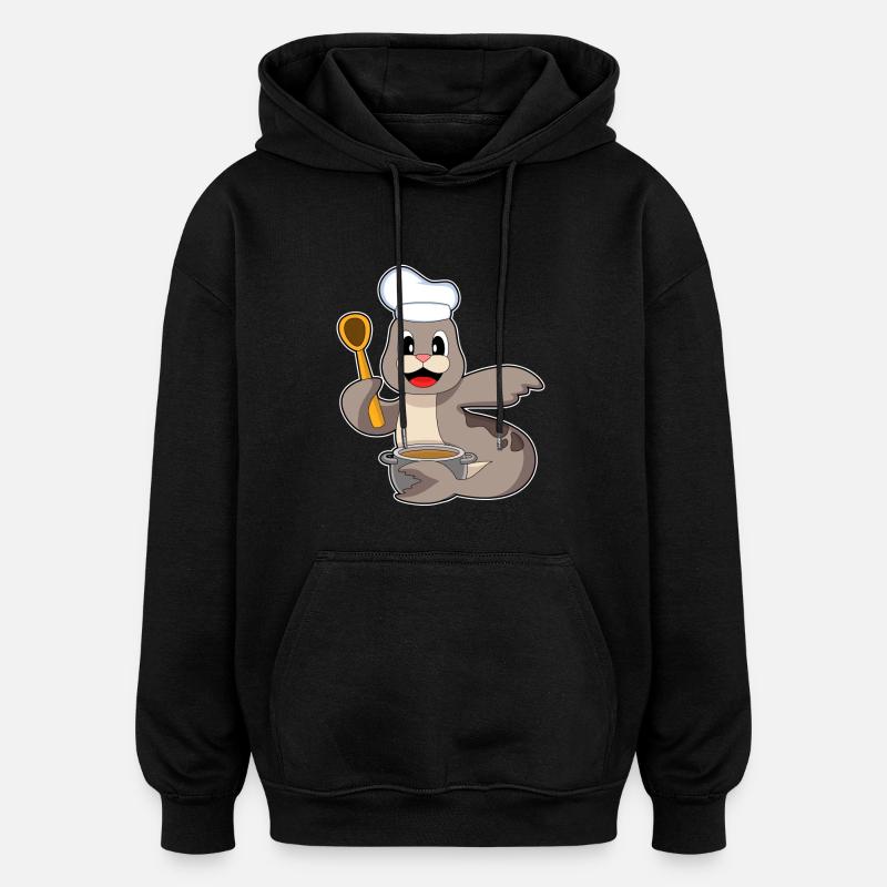 Marmite de phoque - Sweat à capuche oversize unisexe - noir