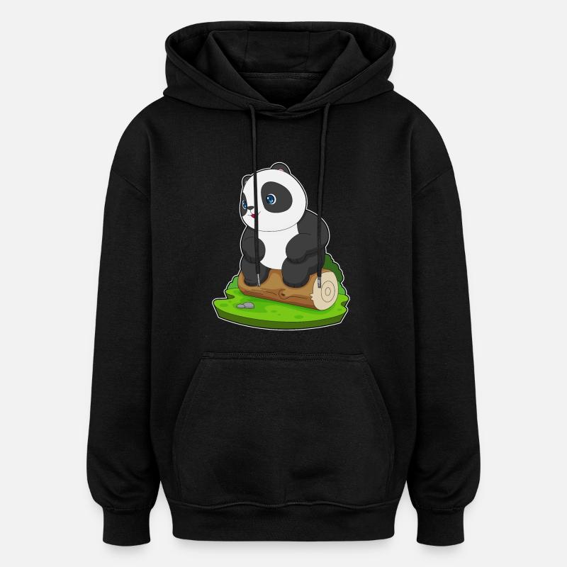 Panda Baumstamm - Oversized Unisex Hoodie - Schwarz