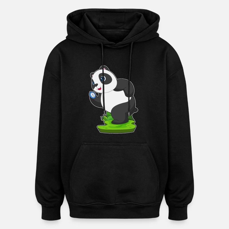 Panda Jogger Chronomètre Jogging - Sweat à capuche oversize unisexe - noir