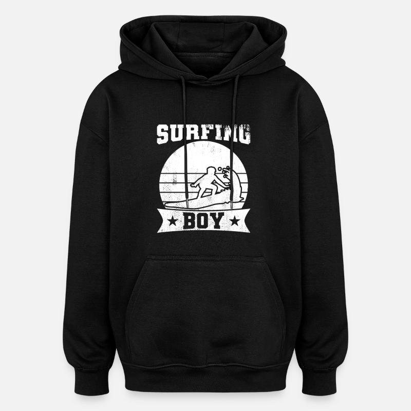 Garçon de surf - Sweat à capuche oversize unisexe - noir