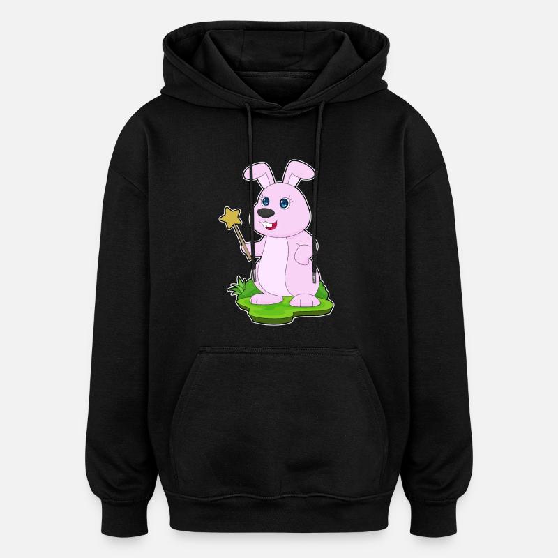 Baguette de sorcier lapin - Sweat à capuche oversize unisexe - noir