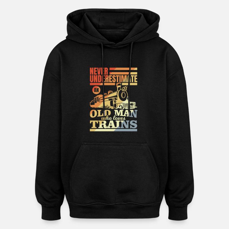 Grand-père de chemin de fer - Sweat à capuche oversize unisexe - noir