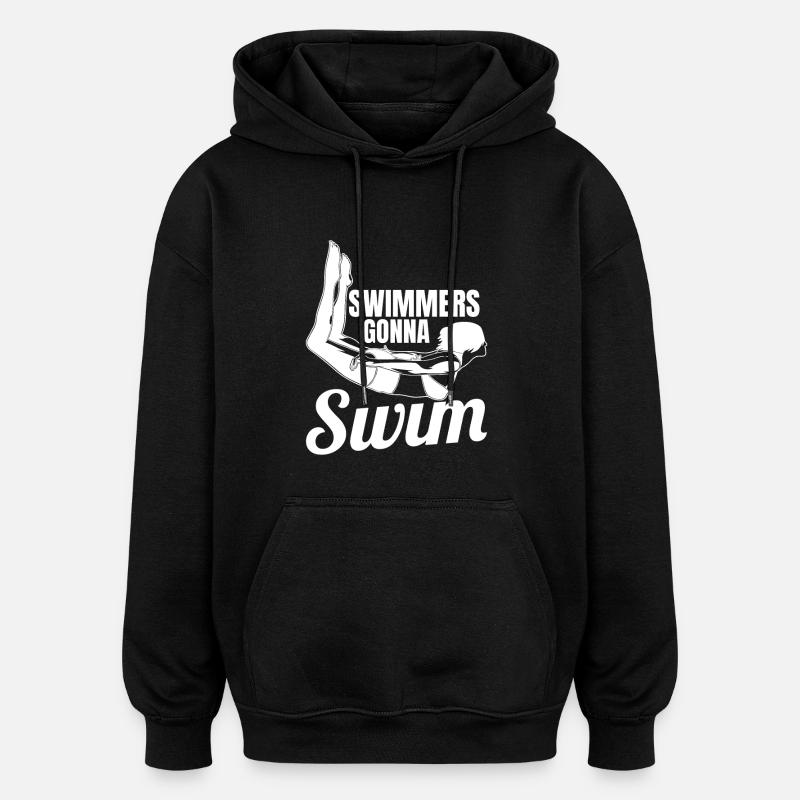 Équipe féminine de natation - Sweat à capuche oversize unisexe - noir