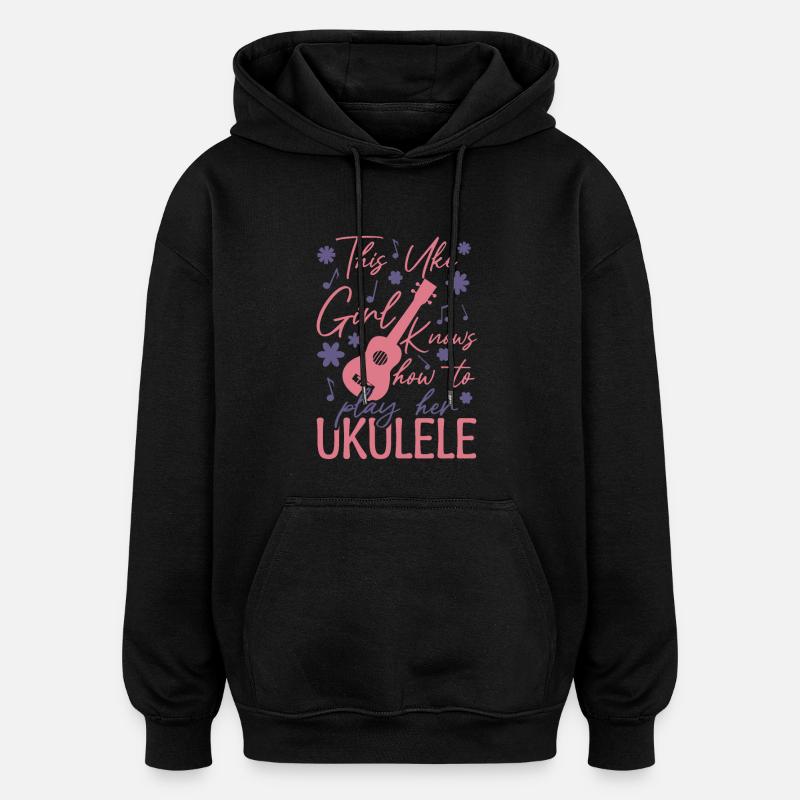 Fille Uke - Sweat à capuche oversize unisexe - noir