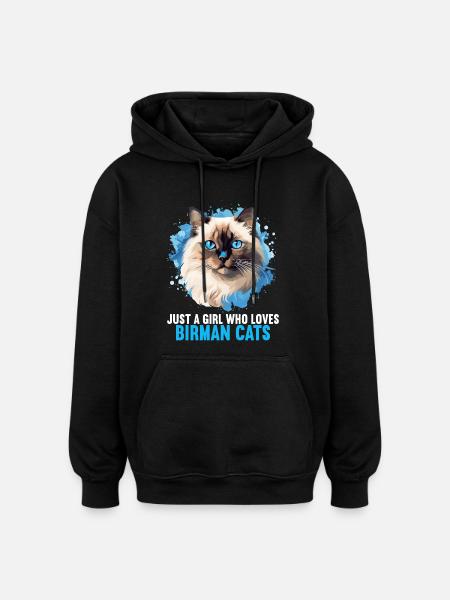 Birman Cat Birma Katze - Oversized Unisex Hoodie - black