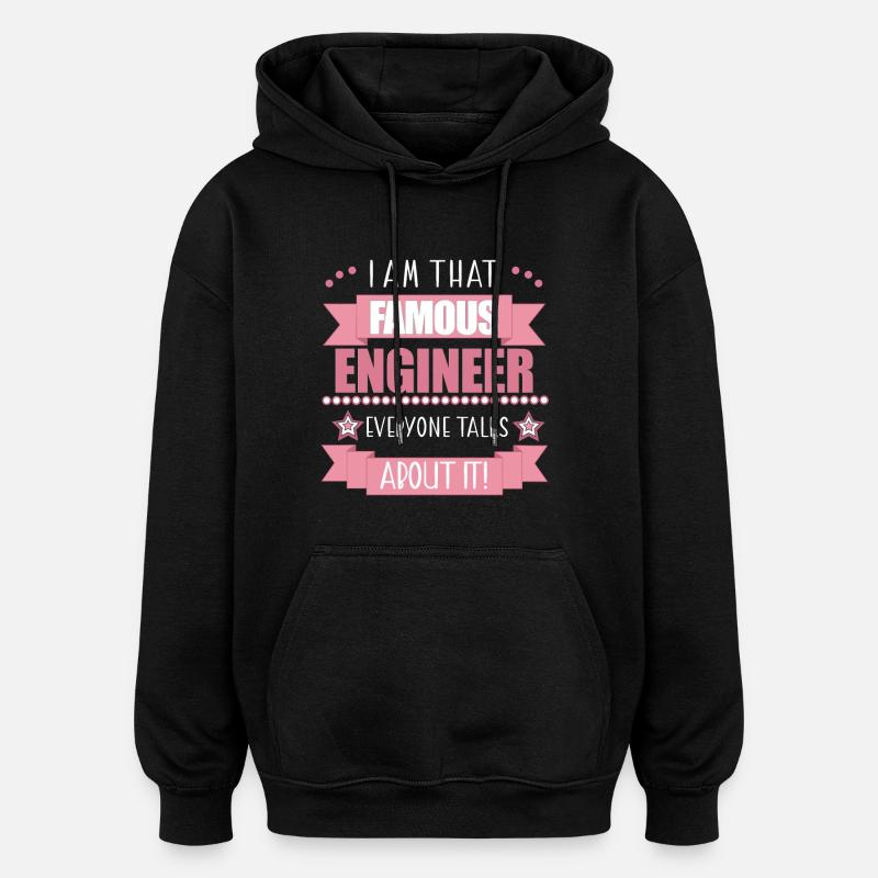 Engineer Profession Ladies Gift - Oversized Unisex Hoodie - black