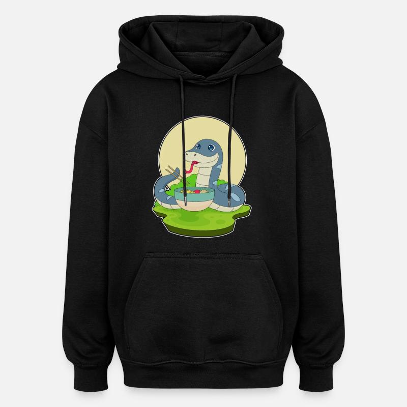 Cuisinière serpent cuisine de ramen - Sweat à capuche oversize unisexe - noir
