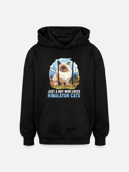 Himalayan Cat Colourpoint Katze - Oversized Unisex Hoodie - black