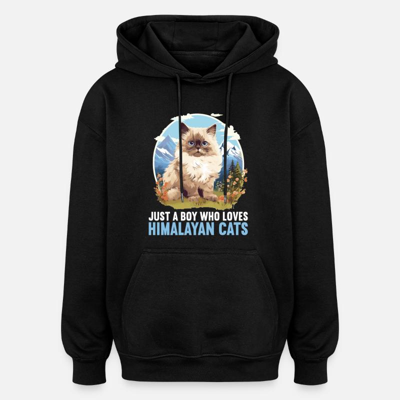 Himalayan Cat Colourpoint Katze - Oversized Unisex Hoodie - black