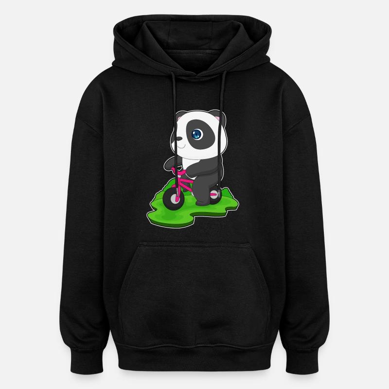 Vélo Panda - Sweat à capuche oversize unisexe - noir