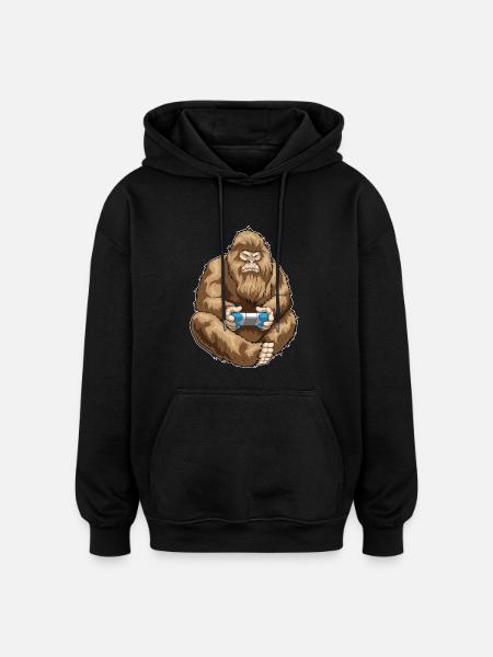 Bigfoot Halloween Gamer - Oversized Unisex Hoodie - black
