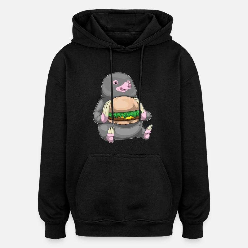 Mole Cheeseburger - Oversized Unisex Hoodie - black