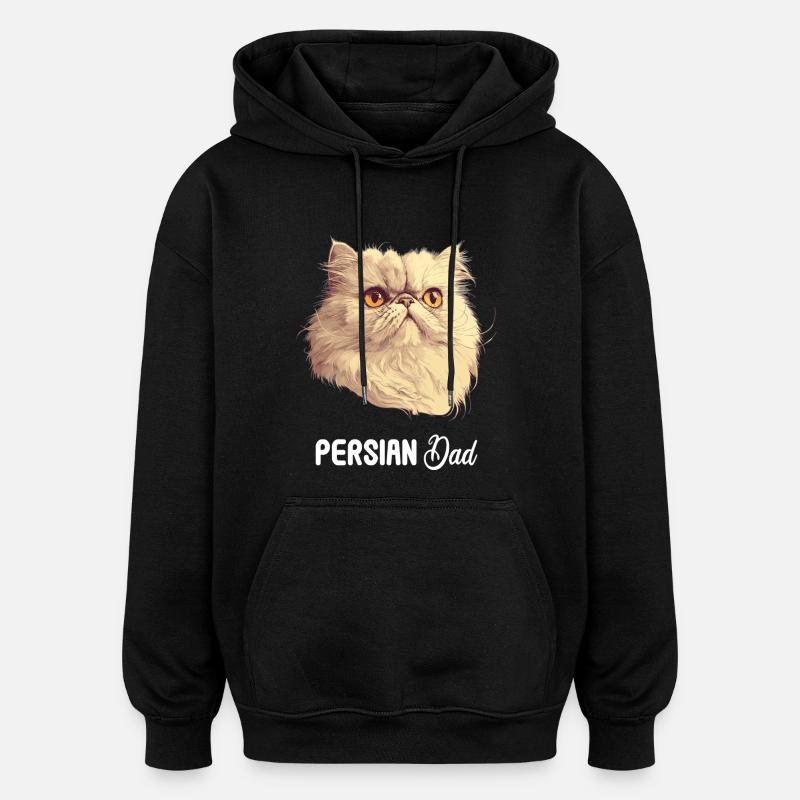 Chat persan Perserkatze - Sweat à capuche oversize unisexe - noir