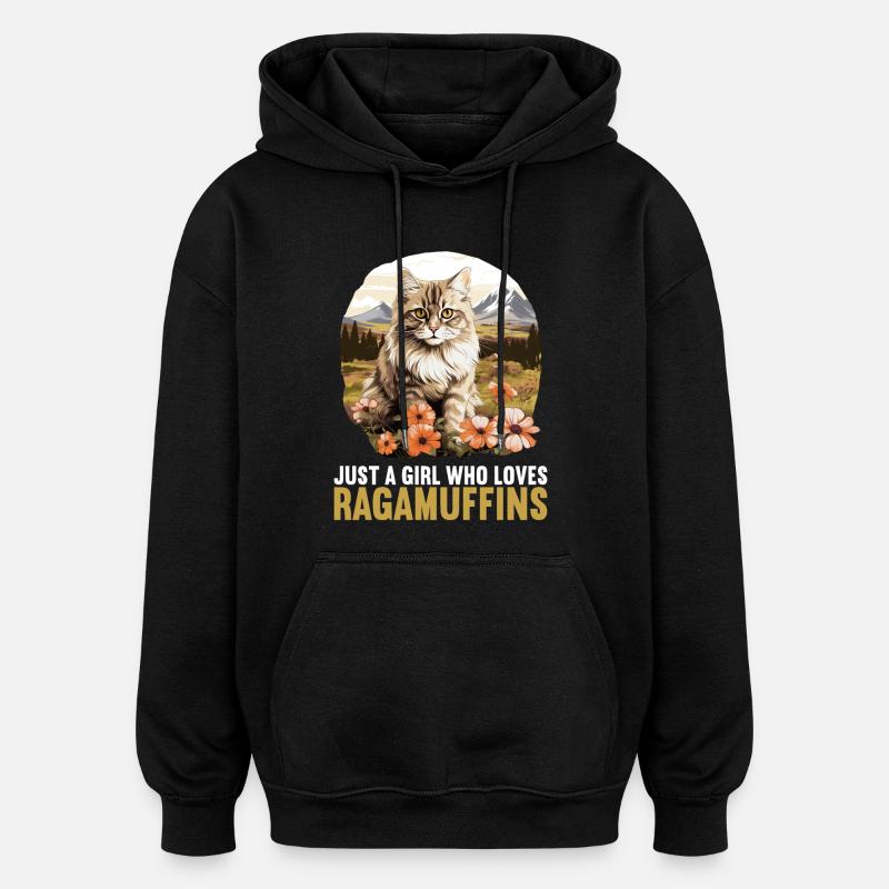 Ragamuffin Chaton Ragamuffin Chat - Sweat à capuche oversize unisexe - noir