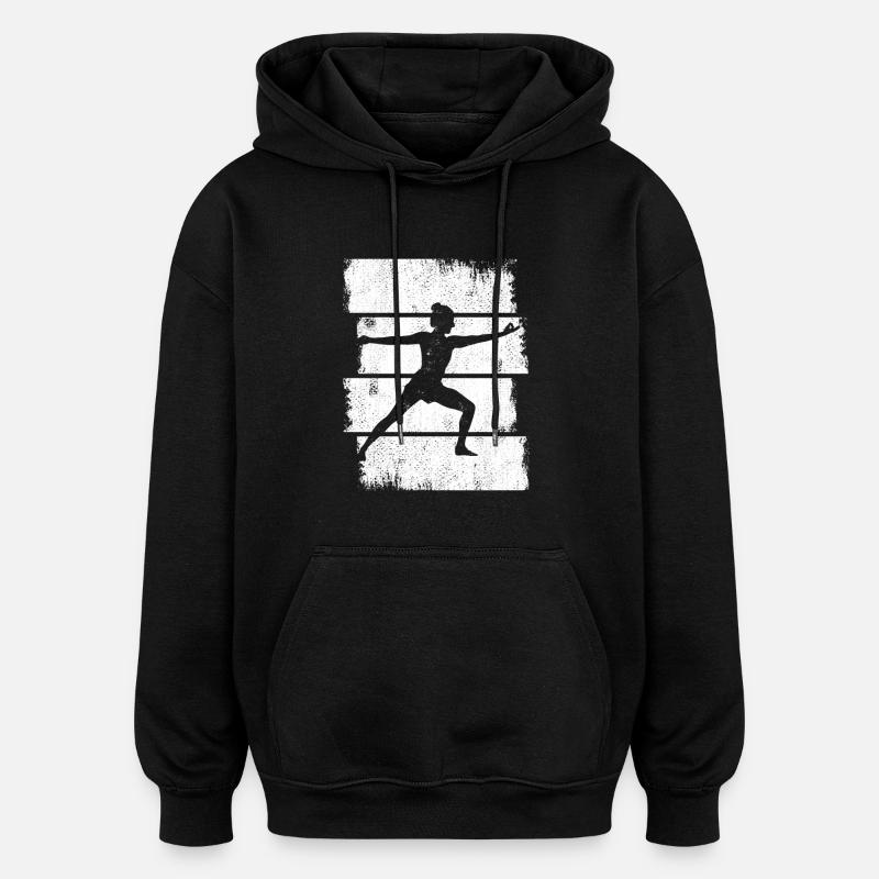 Dessin de Yogini - Sweat à capuche oversize unisexe - noir