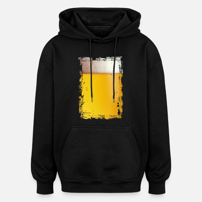 Bière - Sweat à capuche oversize unisexe - noir