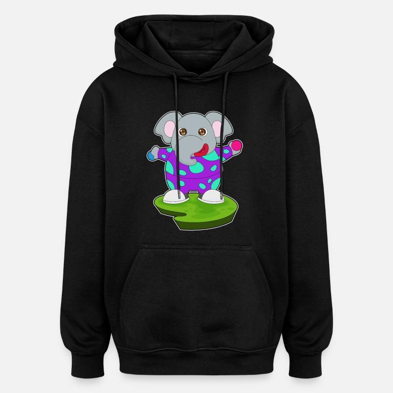 Clown éléphant - Sweat à capuche oversize unisexe - noir