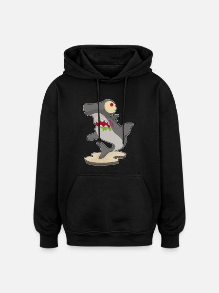 Requin-marteau Halloween Zombie - Sweat à capuche oversize unisexe - noir