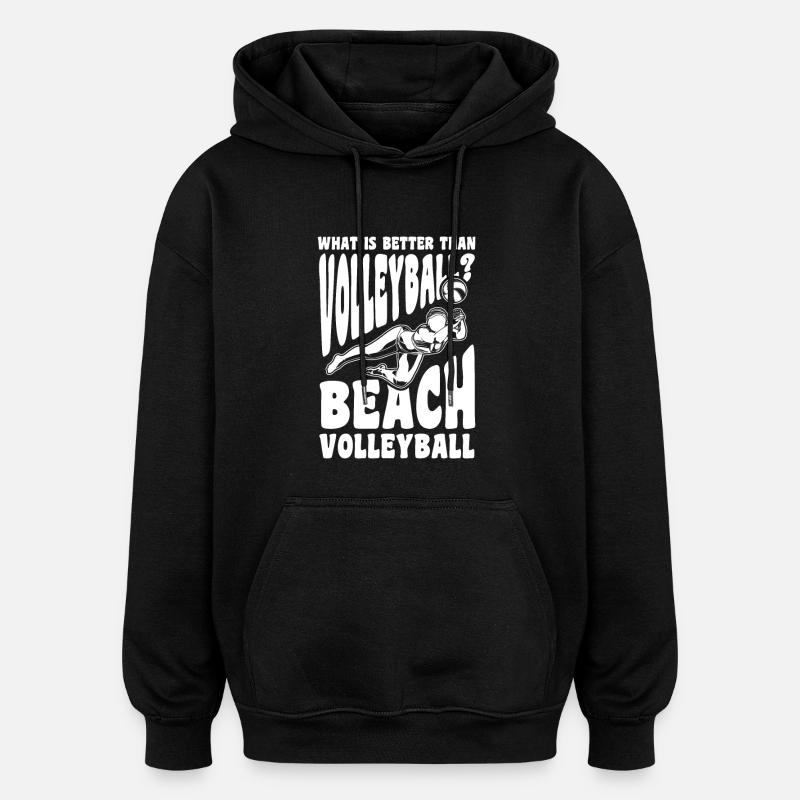 Blague sur un joueur de beach-volley - Sweat à capuche oversize unisexe - noir