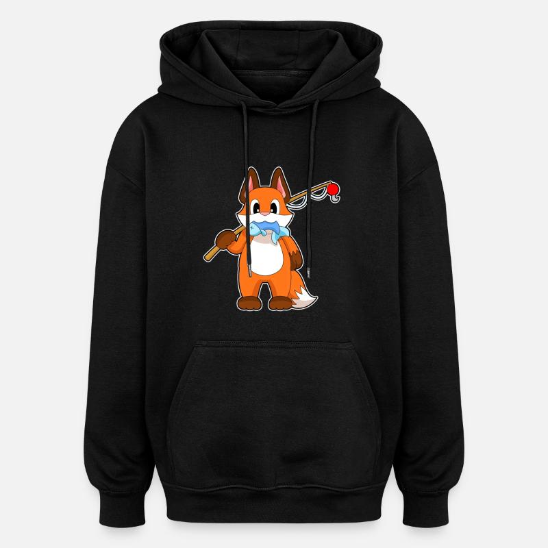 Fox Angler Pêche Aux Poissons - Sweat à capuche oversize unisexe - noir