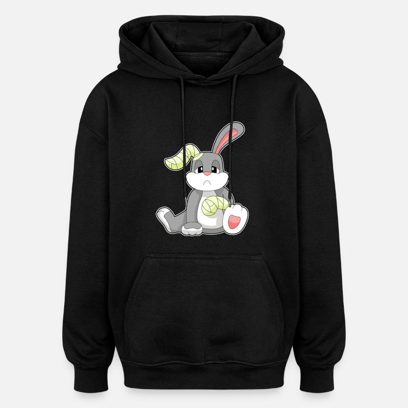 Bandage de lapin - Sweat à capuche oversize unisexe - noir