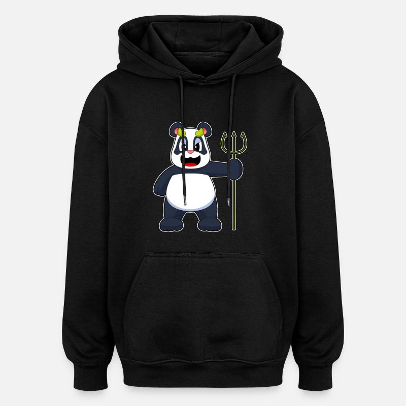 Panda Halloween Devil - Oversized Unisex Hoodie - black