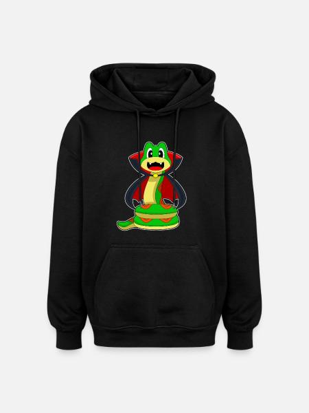 Snake Halloween Vampire - Oversized Unisex Hoodie - black