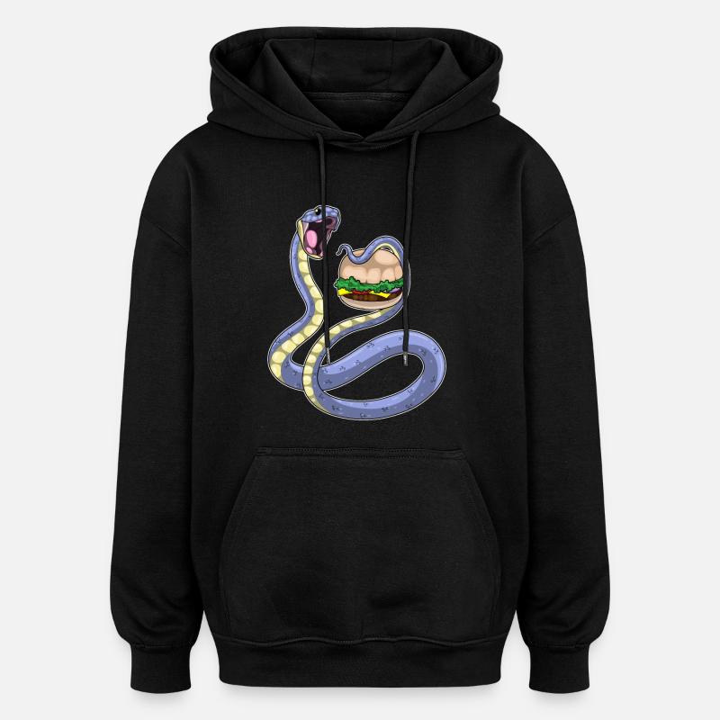 Schlange Burger - Oversized Unisex Hoodie - Schwarz