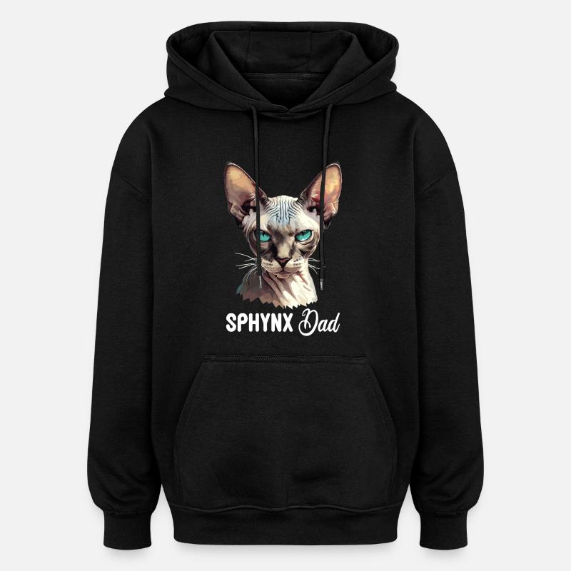 Chaton Sphynx Chat Sphynx - Sweat à capuche oversize unisexe - noir