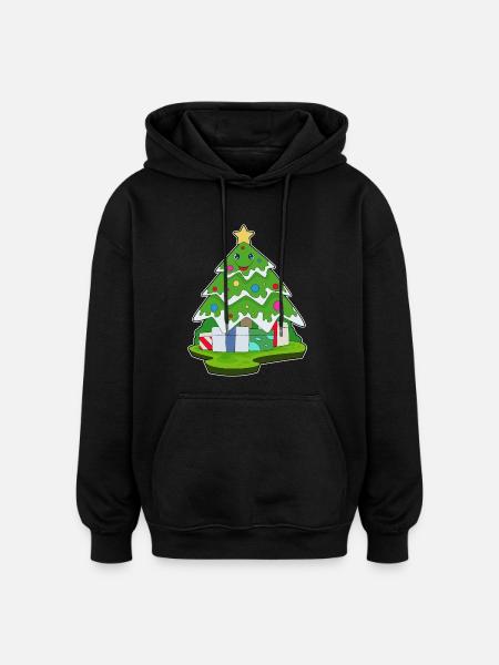 Christmas Tree Christmas Packages - Oversized Unisex Hoodie - black