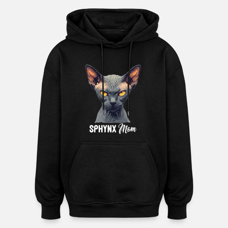 Sphynx Kitten Sphynx Cat - Oversized Unisex Hoodie - black
