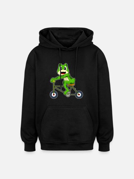 Frog Bicycle - Oversized Unisex Hoodie - black