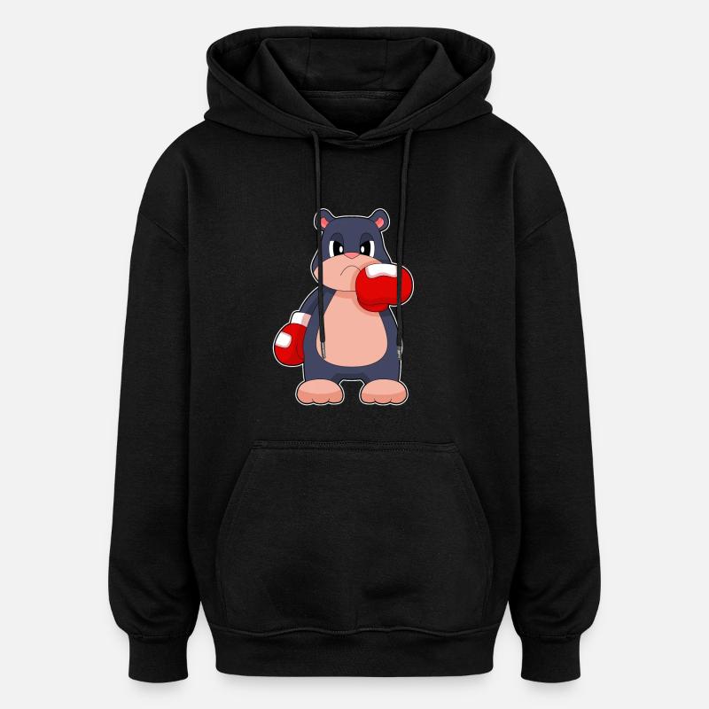Maulwurf Boxer Boxhandschuhe Boxen - Oversized Unisex Hoodie - Schwarz
