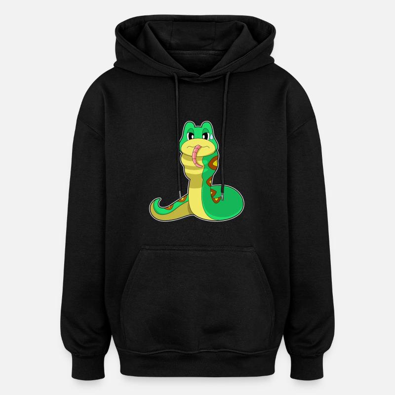Schlange Essen - Oversized Unisex Hoodie - Schwarz