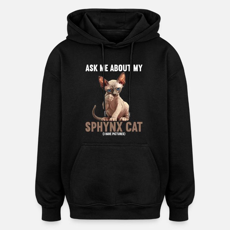 Sphynx Kätzchen Sphynx Katze - Oversized Unisex Hoodie - Schwarz
