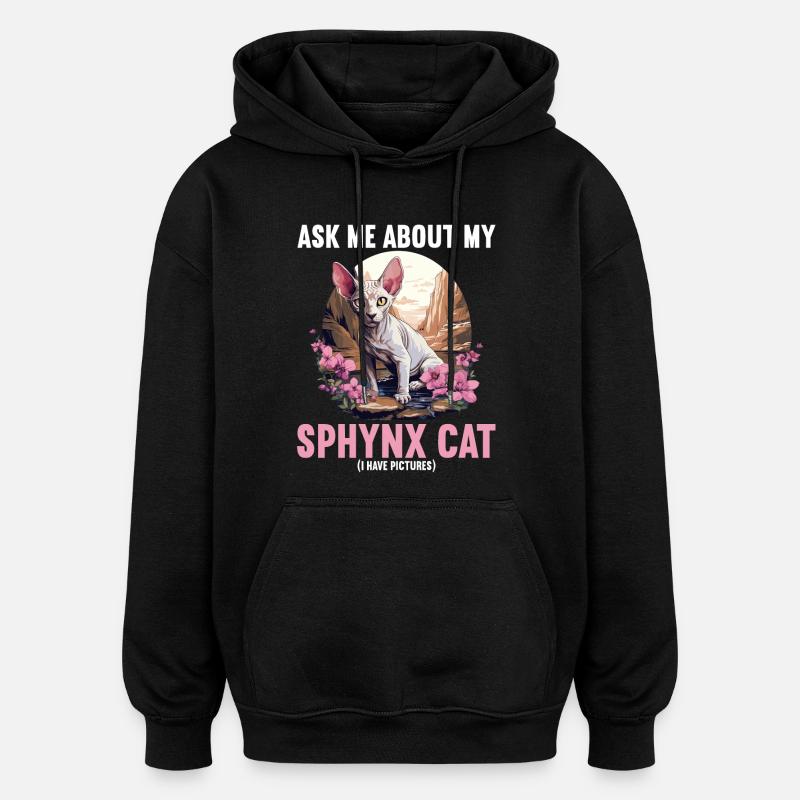 Sphynx Kätzchen Sphynx Katze - Oversized Unisex Hoodie - Schwarz