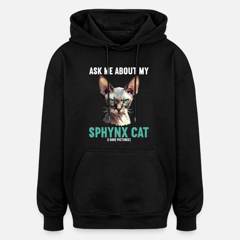 Sphynx Kätzchen Sphynx Katze - Oversized Unisex Hoodie - Schwarz
