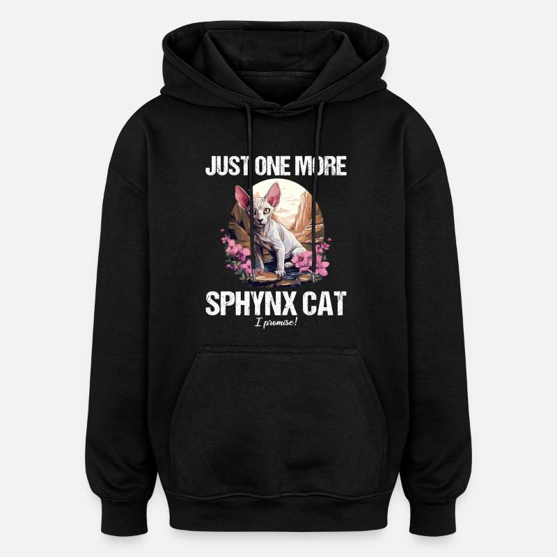 Chaton Sphynx Chat Sphynx - Sweat à capuche oversize unisexe - noir
