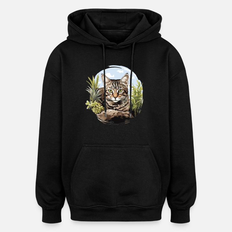 Tabby Kätzchen Tabby Katze - Oversized Unisex Hoodie - Schwarz