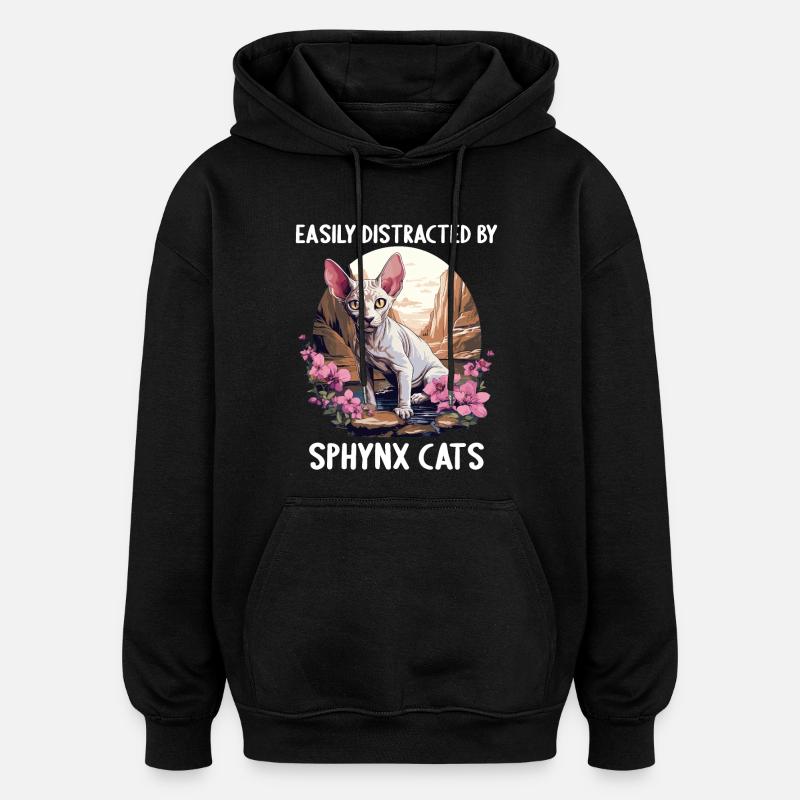 Sphynx Kätzchen Sphynx Katze - Oversized Unisex Hoodie - Schwarz