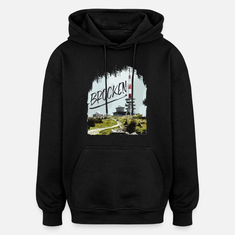 Brocken transmitter and second-hand shop - Oversized Unisex Hoodie - black