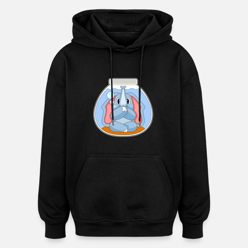 Aquarium des éléphants - Sweat à capuche oversize unisexe - noir
