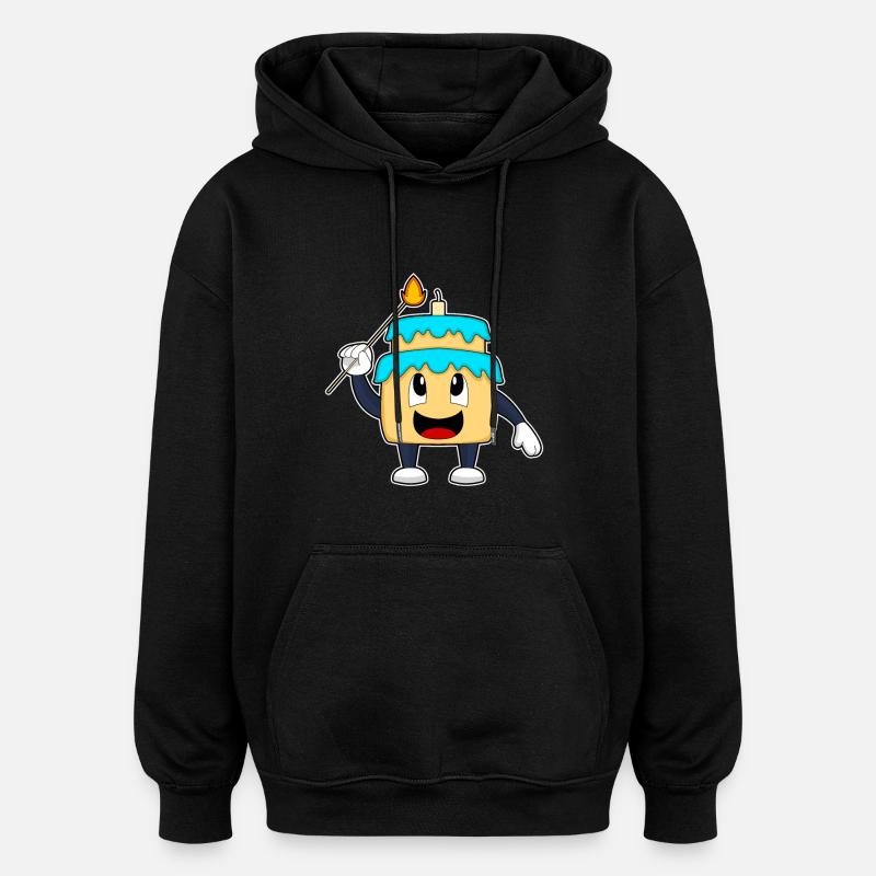 Bougie d’anniversaire gâteau - Sweat à capuche oversize unisexe - noir