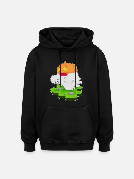 Ghost Halloween Pumpkin - Oversized Unisex Hoodie - black