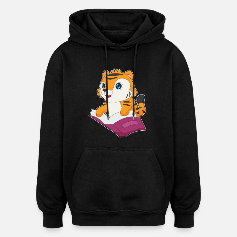 Livre du Tigre - Sweat à capuche oversize unisexe - noir