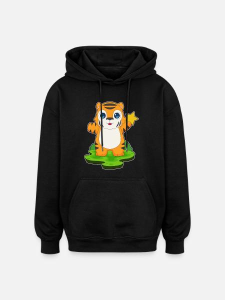 Tiger Star - Oversized Unisex Hoodie - black