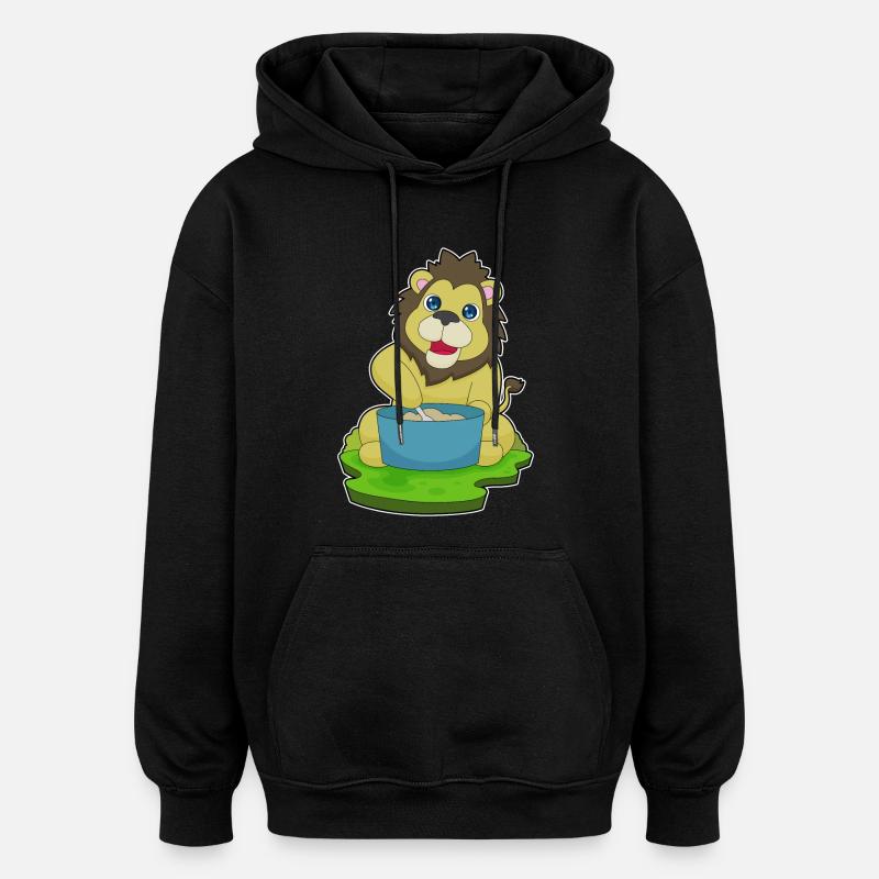 Löwe Kochtopf Löffel - Oversized Unisex Hoodie - Schwarz