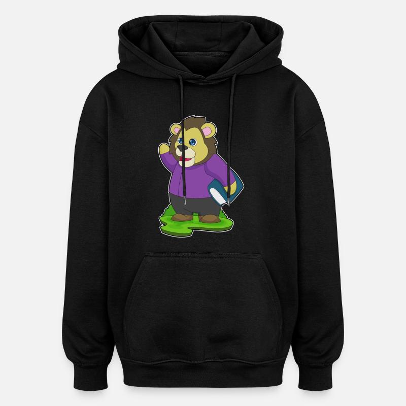 Lion Book - Oversized Unisex Hoodie - black